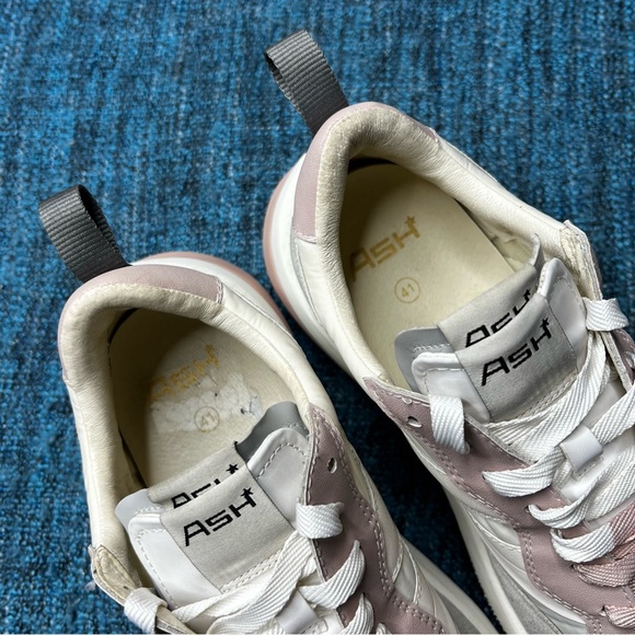 Ash Spider Double Tongue Chunky Sneakers in White Pink Grey - Picture 5 of 10